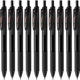 Pentel Gel Ink Ballpoint Pen, EnerGel S, 1.0mm, Black Body, BL130-A, Black, 10 Pieces