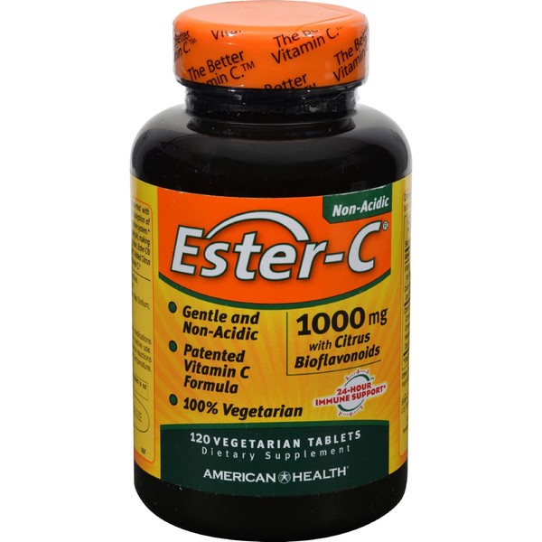 4 Pack of American Health Ester-C with Citrus Bioflavonoids - 1000 mg - 120 Vegetarian Tablets - Gluten Free - Wheat Free -