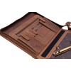 MENZO Leather Writing Case, Document Folder, Genuine Buffalo Leather Folder,