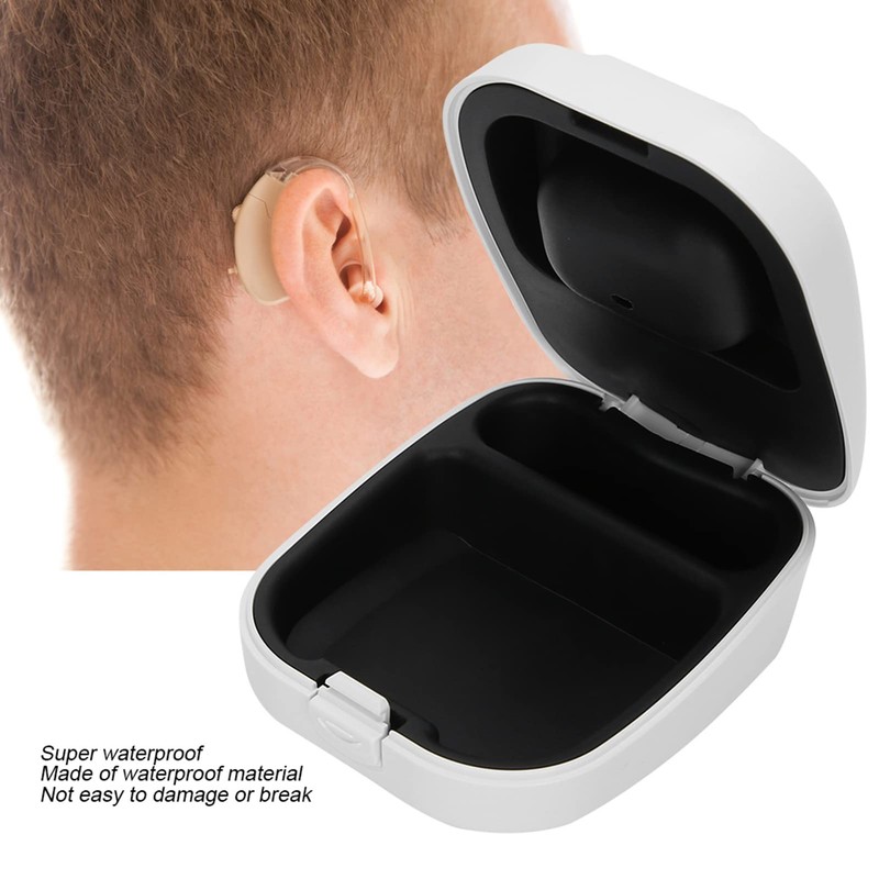 LIZEALUCKY Behind‑The‑Ear Hearing Aid Case,Waterproof Drop Resistance Storage Box Portable
