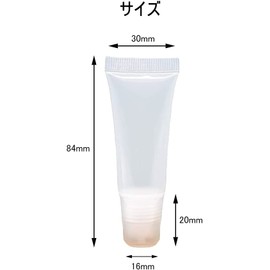 BTtime Lip Gloss Tube, 0.3 fl oz (10 ml), Cosmetic Container Set, Refill Bottle, Containers, Portable, Leak Proof Design, Lightweight, Easy to Carry, Transparent and Soft, Travel, Storage, Cosmetics, Facial Cleansing, Business Trips, Travel