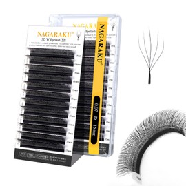 NAGARAKU NAGARAKU 5D W Shape Eyelash Extension VERSION 2.0 lash Supplies Natural Soft Volume 0.07mm D curl 15mm Premade Fans PBT Matte Black Cluster W Lash Easy Fanning False Lashes yy Lashes