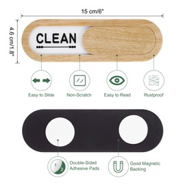 sourcing map Dishwasher Magnet Clean Dirty Sign Oval Magnetic Dishwasher Indicator Heart Non-Scratch with Stickers for Dishwasher Kitchen Hotel, Beige