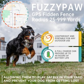 GI4MI GPS Wireless Dog Fence System Electric Pet Collar with 3 Warning Modes Radius 25-999 Yards Waterproof & Rechargeable Receiver Containment for Dogs Outdoor
