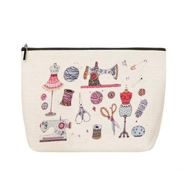 Sewing Cosmetic Makeup Bag for Quilters Seamstress Tailoring Storage Bag Organizer Tailoring Tools Zipper Bags Pouch Toiletry Makeup Travel Bags for Tailors Sewing Lovers Christmas Birthday Gifts