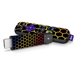 MightySkins Skin Compatible with Roku Streaming Stick + - Primary Honeycomb | Protective, Durable, and Unique Vinyl Decal wrap Cover | Easy to Apply, Remove, and Change Styles | Made in The USA