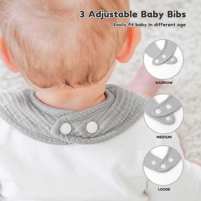 Susurration Baby Muslin Bibs Baby Soft Adjustable Square Drool Bibs