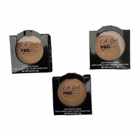L.A. Girl Pro Face HD Matte Presses Powder 0.25 Oz Pack Of 3 Warm Caramel GPP612