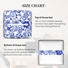 QCBBIRC Blue Porcelain and PU Leather Square Tissue Box Cover,