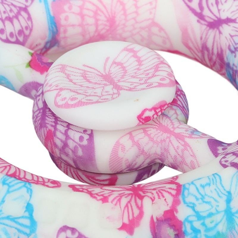 5PCS Round Hand Grip Ring Printed Silicone Fidget Toy Finger