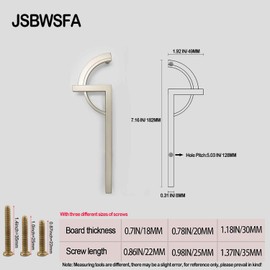 AUPKROT JSBWSFA 2PCS Zinc Alloy Half Moon Drawer Pulls, Mid Century Drawer Pulls Closet TV Cabinet Hole to Hole Semi Circle Cabinet Pull Handles for Kitchen Cabinet Cupboard Dresser (Silver)