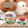 Diamond Art Coasters Kit for Adults, 8 Pcs Rose Diamond