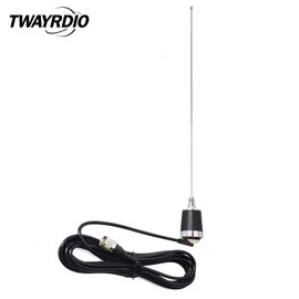 TWAYRDIO Dual Band 144MHz/430MHz NMO Antenna, 3/8" Hole NMO Antenna Mount with 13ft Low Loss RG58 Coaxial Cable PL259 Plug for Motorola Midland Yaesu Icom Mobile Two Way Radio