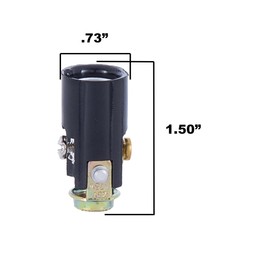 B&P Lamp® Candelabra Base, Candle Socket with 1/8 IP Hickey, 1-1/2 Inch Overall Height, 6 Pack