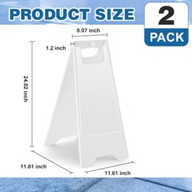 Chapou 2 Pack Blank Floor Sign Yellow A-frame Foldable Caution Sign 24 x 11. 6 Inch Write-On Double Sided Safety Warning for Pool Restaurant Restroom Office