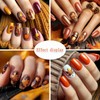 5D Embossed Jelly Maple Leaf Autumn Nail Art Sticker Gold-Stamped