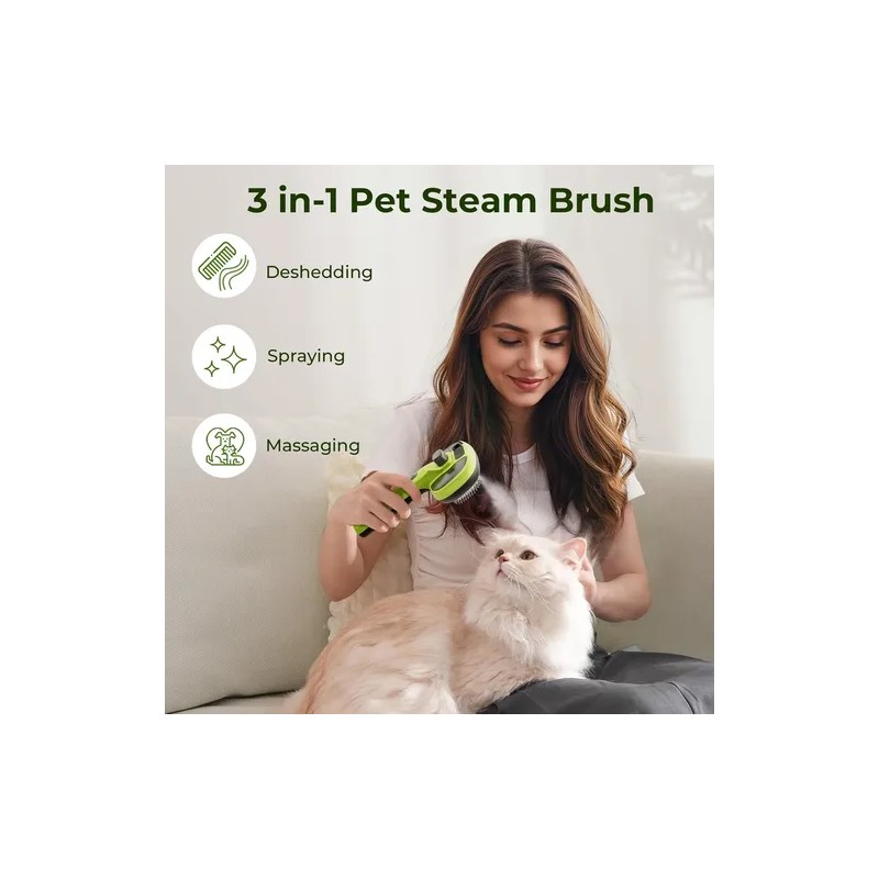 Cepillo De Vapor Autolimpiante Para Gatos Y Perros Con 2