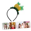 FOMIYES 3PCS Pineapple Crown Headbands with Glitter Tinsel Playful Hawaiian