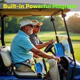 BassPal Magnetic Golf Cart Speaker, IPX7 Waterproof Bluetooth Speaker with LED Display, Shockproof, Loud Stereo Sound, Golf Cart Accessories Golf Gifts