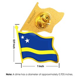 Curaçao Flag Lapel Pin - Enamel Metal National Badge | World Travel Souvenir Gifts for Men & Women | Country Flag Patriotic Brooch Bulk Pack of Pins for Hat, Tie, Clothes, Backpack (1pc)