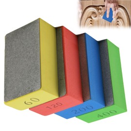 Diamond Hand Sanding Pads, Diamond Polishing Pads 60# 100# 200# 400#, Sanding Block Kit for Sanding Tile Glass Wood Metal Stone Granite Marble