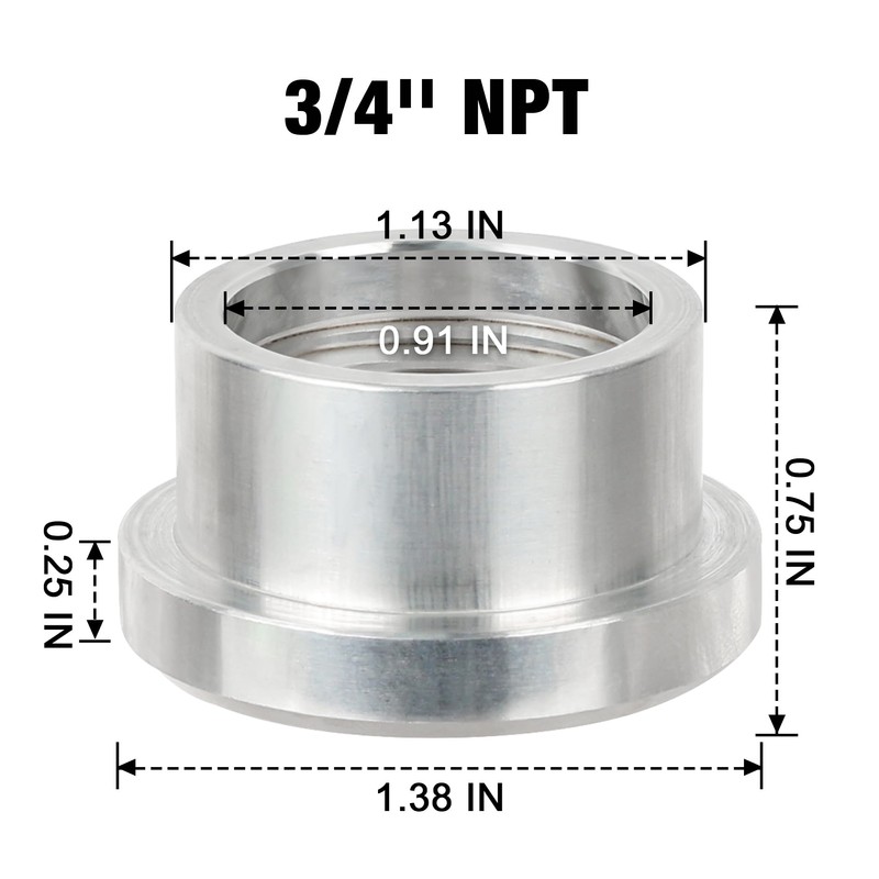 EVIL ENERGY 3/4" NPT Female Weld on Bung Fitting Aluminum