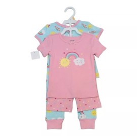 Little Me Pajamas Girls 18 months pink Sunshine & Rainbow Patterned Sleep Sets