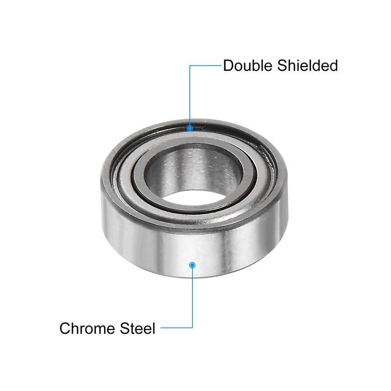 sourcing map 10pcs MR126ZZ Deep Groove Ball Bearings 6x12x4mm Chrome