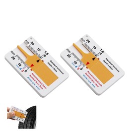 2 Pcs Tyre Tread Depth Gauge Uk in mm,0-20mm Plastic Digital Tire Measuring Ruler,Portable Car Thread Depth Gauges Checker,Detector With Colored Numerical Indicators for Trucks Motorcycles Cars