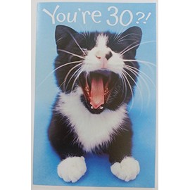 You're 30 ?! Funny Humor Cute Kitty Cat Happy Birthday Greeting Card - Thirty 30th Thirtieth