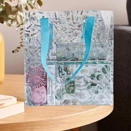 ONEART Clear Tote Bag Holographic Laser Waterproof Bag Transparent Vinyl Handbag for Travel Daily-Makeup