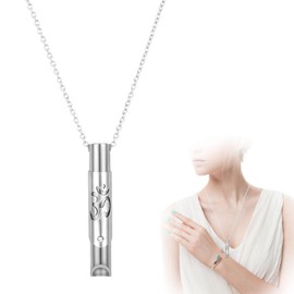 Rauchentwöhnung Hilfsmittel,Breathing Necklace Yoga,Atemkette Edelstahl,Meditationskette Hilfsmittel,Stressabbau Halskette,für Gegen Panikattacken,Reduziert Anxiety,Druckentlastung für Damen Herren