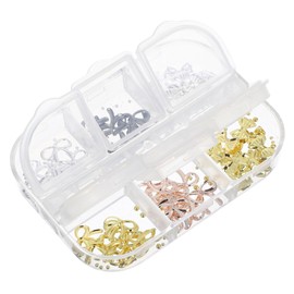 Baluue 1 Box Metal Butterfly Nail Charms for DIY Nail Art with Steel Beads Stylish Accents for Womens Manicure Crafts Easy Application Unique Design for Eye Catching Looks