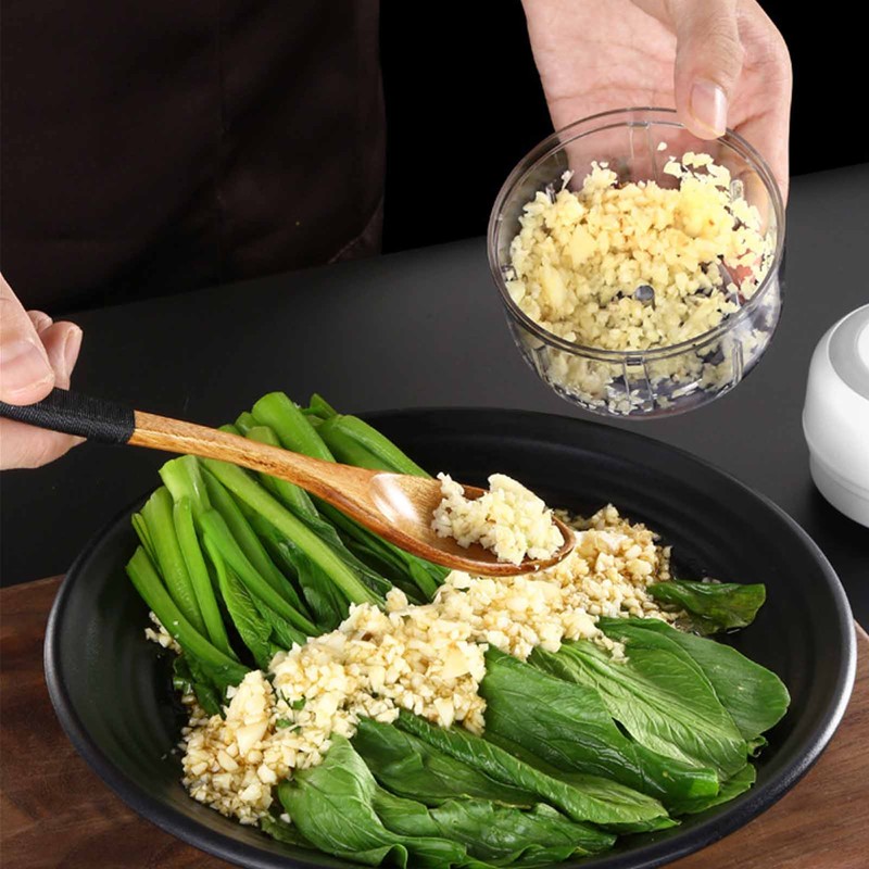 Mini Garlic Chopper Stainless Steel Blade Food Grade Strong Power