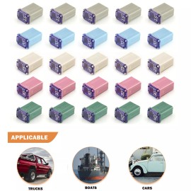 Unbranded 25x Slow Blow Micro Cartridge Fuse Assortment 15A-40A  MCASE - FMM Type Fuses