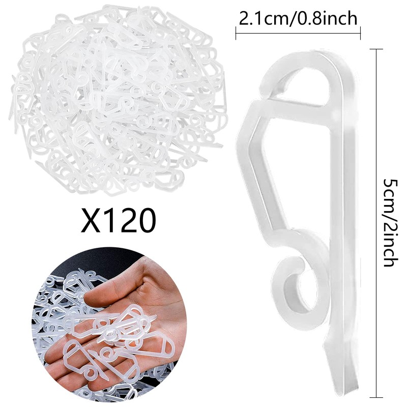 Booaee Pack of 120 Christmas Light Clips, Christmas Light Clip,