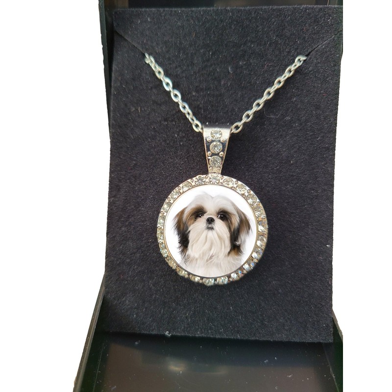 PJ4U Shih Tzu Dog Pet Family Silver Colour Necklace With