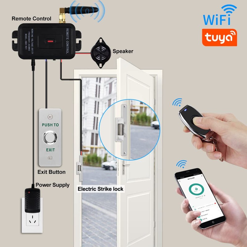 QTTYELOK WiFi Tuya Door Access Control Kit Home Security System