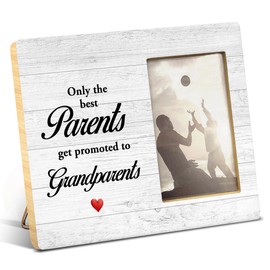 Yuzi-n New Grandpa Grandma Gifts, Grandparents Gift for Nana Papa, Pregnancy Announcement Gifts for New Grandparents Wood Picture Frame for 4x6 Inches Photo