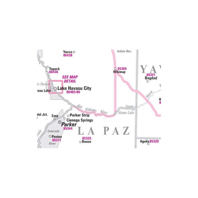 Arizona 5-Digit ZIP Code Map Full-Size Dry Erase Ready-to-Hang Wall