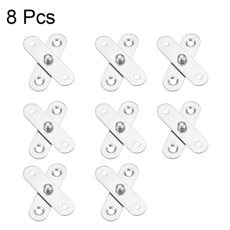 sourcing map 8 Sets Stainless Steel 360 Degree Rotating Door