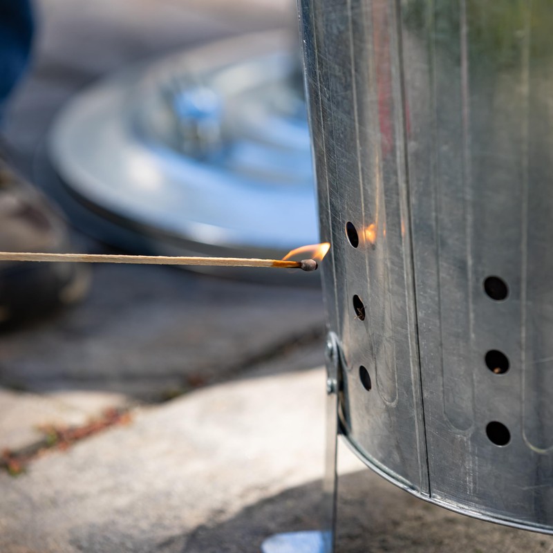 Evergreen Incinerator Burn Barrel with Lid | Yard Waste Garden