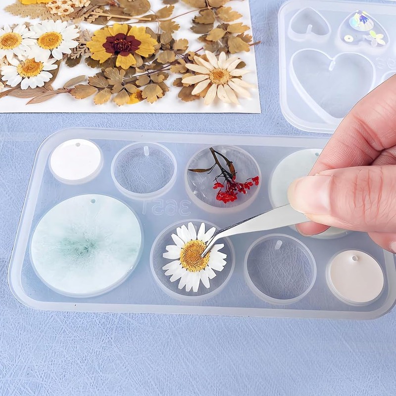 Vkyipg Resin Jewelry Molds,128 Pcs Multiple UV Resin Earring Mold