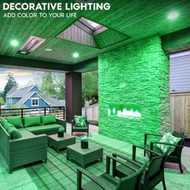 LUXRITE LED PAR38 Flood Green Light Bulb, 8W (45W Equivalent), Green LED Flood Light Bulb, Damp Rated, UL Listed, E26 Base, Indoor Outdoor, Holiday, Party, Decoration, Event, Home Lighting (4 Pack)