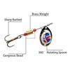 AIMALL 30PCS Spinner Fishing Lure Set with Treble Hooks 2.4in