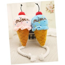 CORHAD Dog Teething Toy Ice Cream Squeaky Plush Toy for Puppy Toys for Dogs Chewing Toy Sound Plush Squeak Toy for Pet