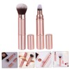 Outanaya 2pcs Retractable Travel Makeup Brush Set Double-sided Blush Brush