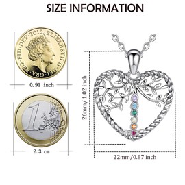 Zelnff Necklace for Women, Celtic Tree Pendant with CZ Crystal, Girls, Long Chain, Women's Tree of Life Pendant with Chain/Cubic Zirconia Tree of Life Pendant Necklace for Women Mother, Sterling