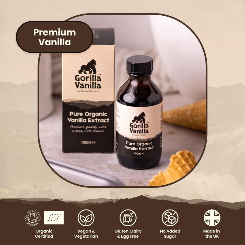 Gorilla Vanilla - Pure Organic Vanilla Extract for Baking -