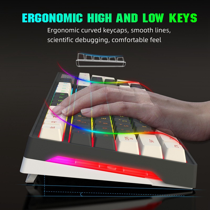 2.4G Wireless Gaming Keyboard 96 Keys Ergonomic Long Standby Time